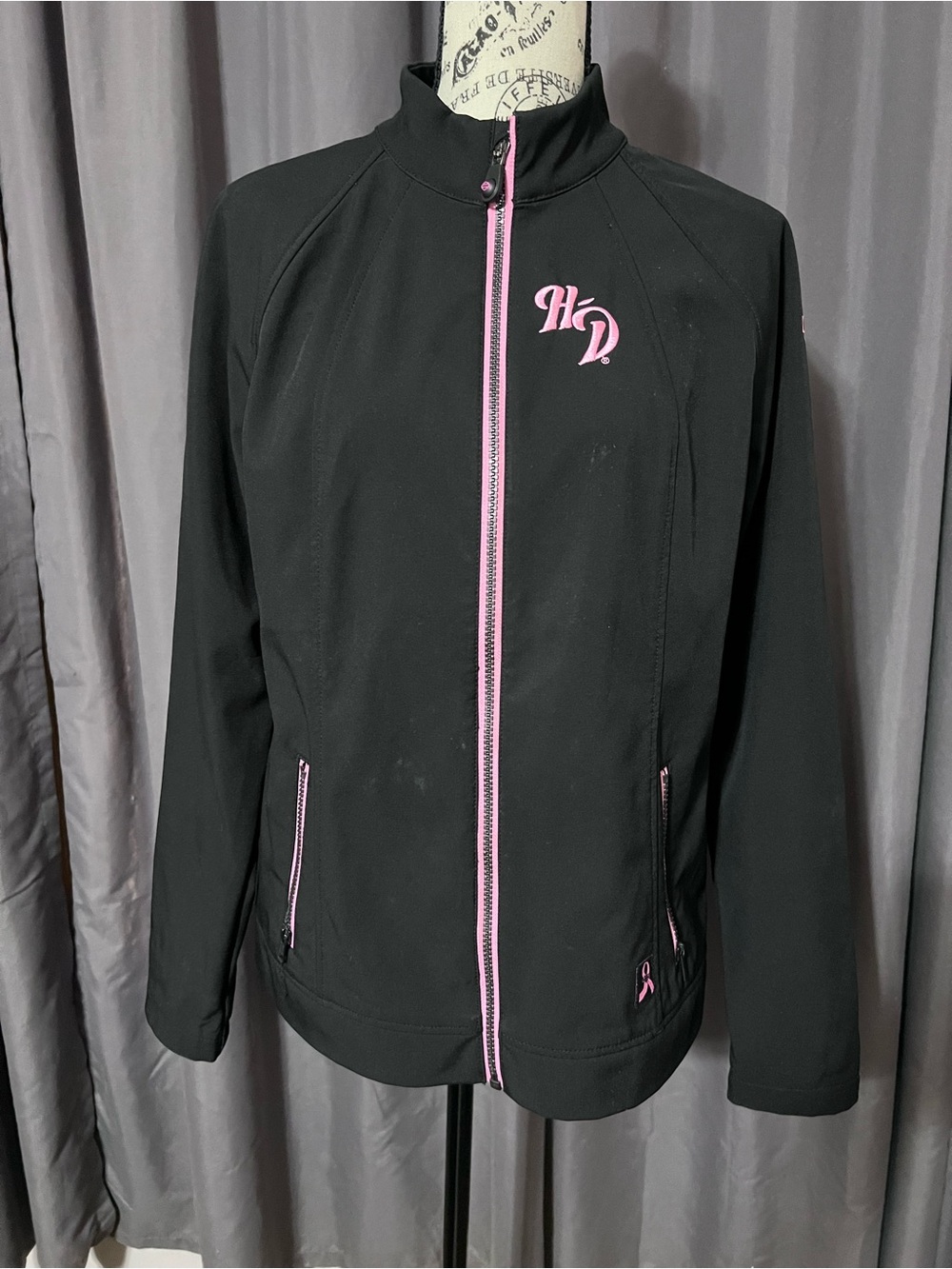 Harley-Davidson Pink Label Softshell Jacket Embroidered Black Medium